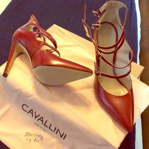 Cavallini leather strap pump-new-never worn.